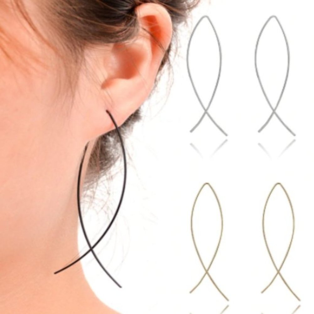 Simple Minimalist Fish Shaped Earrings (1 pair of each color)